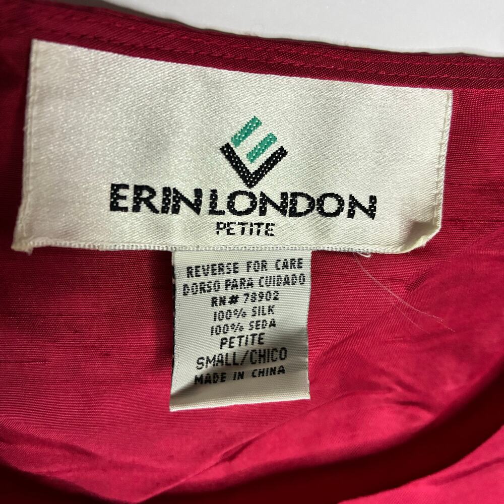 Erin London Petite 100% Silk Maroon Black Tank Top US Small Coquette Stripes - Picture 2 of 7